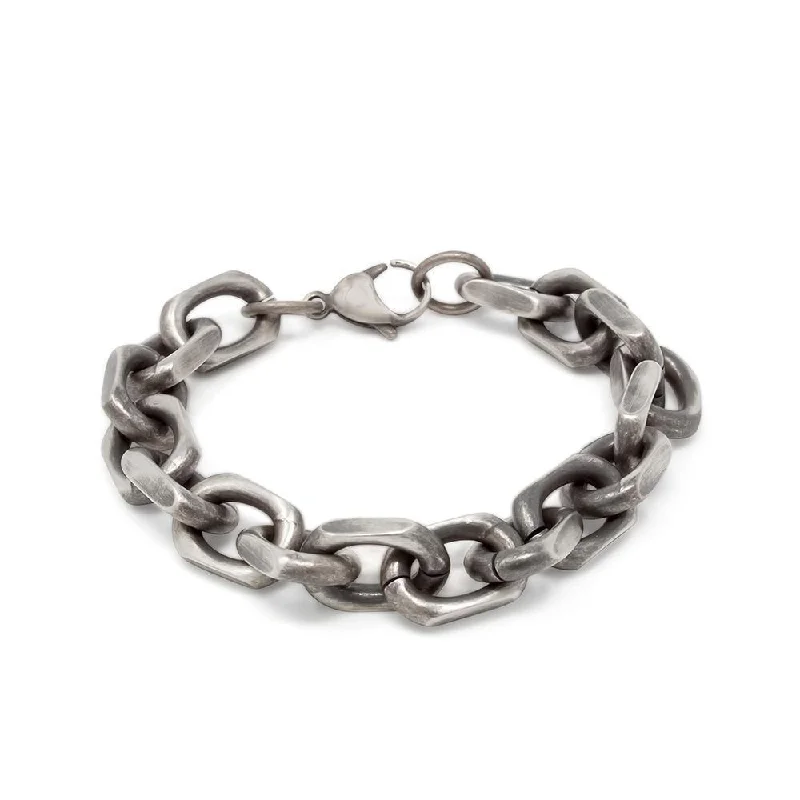 women bangles sets -Stainless Steel Faceted Rolo Chain Bracelet