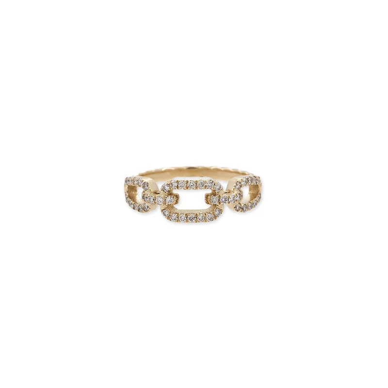 women luxury engagement rings -PAVE CHAIN LINK ROPE RING