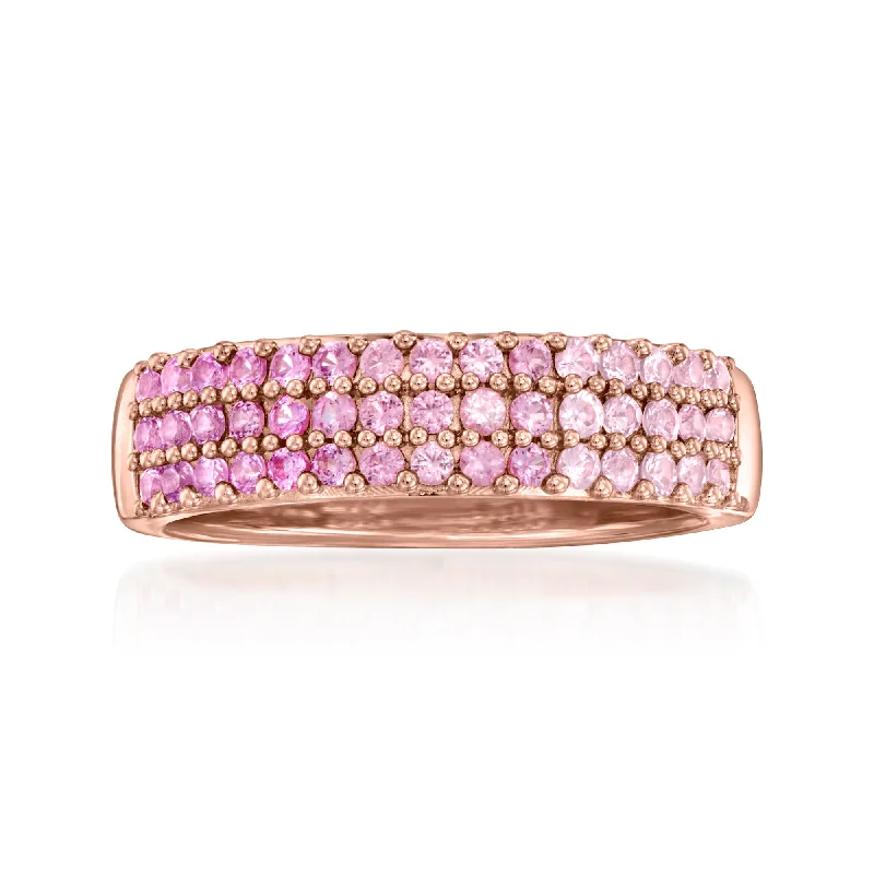 unique princess cut engagement rings -Ross-Simons Pink Sapphire Ombre Ring in 18kt Rose Gold Over Sterling