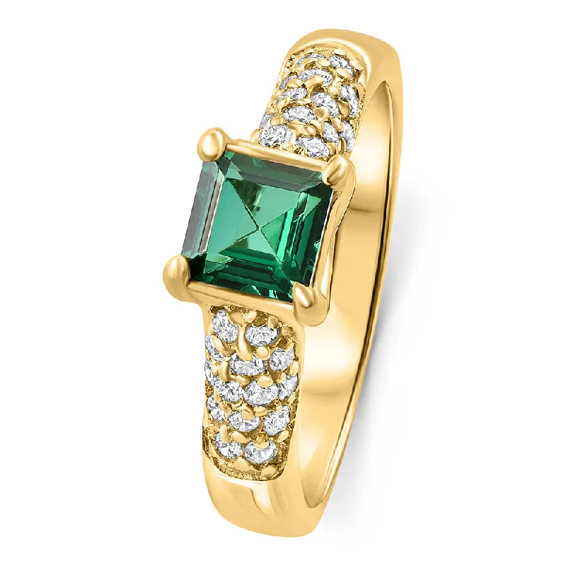 luxury diamond engagement rings -3/4Ct Peart Shape Emerald Diamond Ring 10k Gold Lab Grown