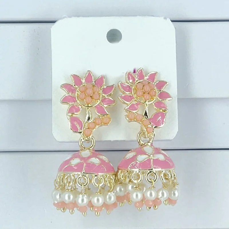 women butterfly earrings -Corbeda Fashion Gold Plated Meenakari Jhumki Earrings