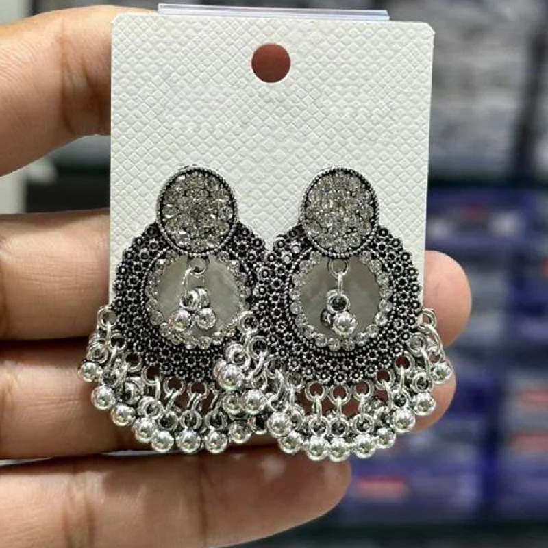 women unique stud earrings -Manisha Jewellery Oxidised Plated Austrian Stone And Ghungroo Dangler Earrings