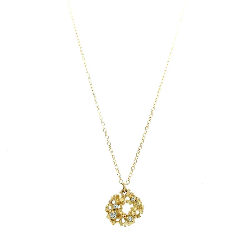 women cuff necklaces -Petite Gold and Diamond Necklace - "Nebula"