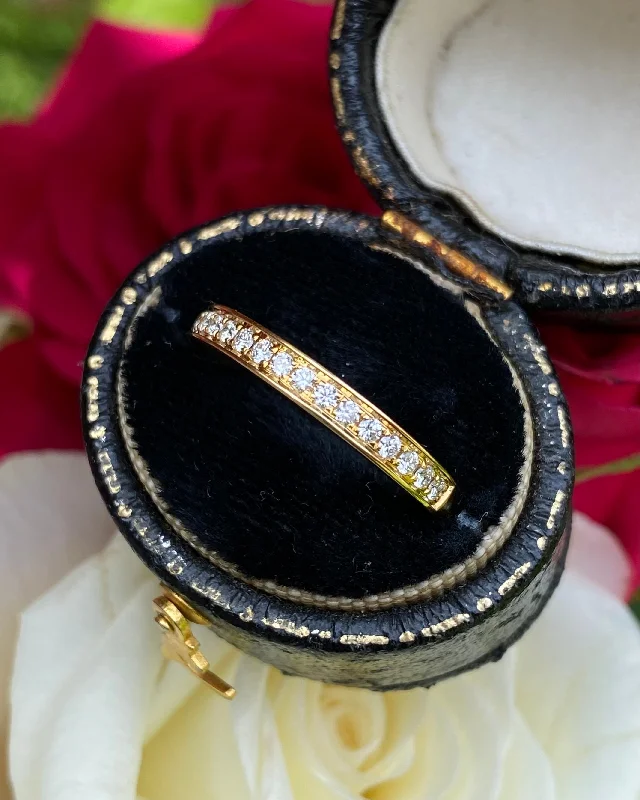 women oval diamond rings -Brilliant Cut Diamond Half Eternity Wedding Ring 0.23ct 18ct Yellow Gold