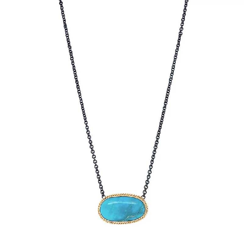 women gold chain necklaces -One-of-a-Kind Bisbee Turquoise Necklace - "Kintsugi"