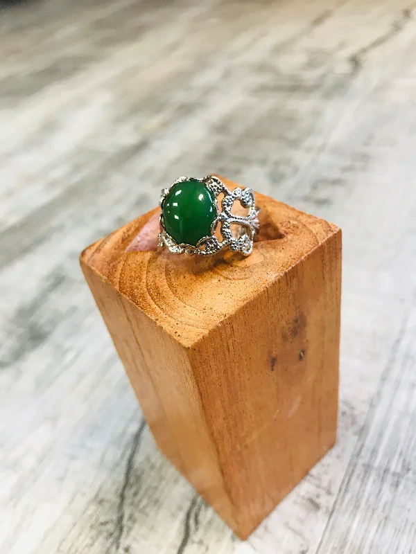 women engagement rings -Jade Filigree Adjustable Ring