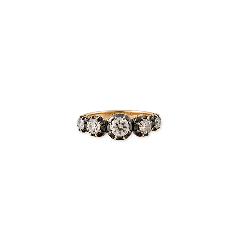 women custom rings for women -BLACK RHODIUM 5 GRADUATED DIAMOND SOPHIA RING