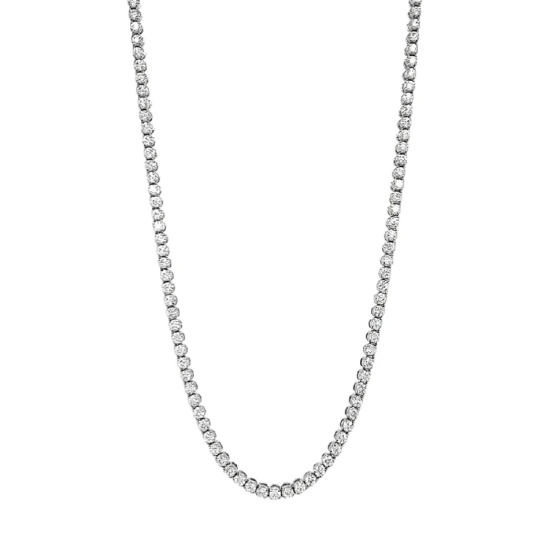 women two-tone necklaces -White Gold Diamond Tennis Necklace - "Cascade of Diamonds"