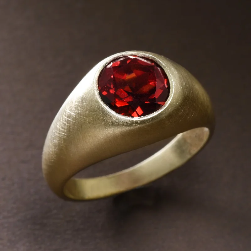 women affordable rings -Men's Sri Lankan Garnet Ring