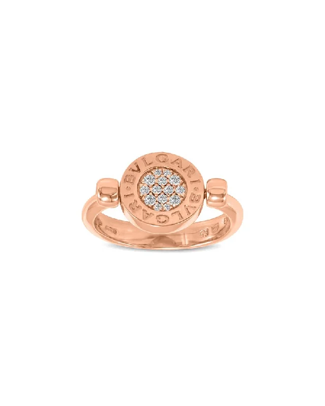 men engagement rings -Bulgari 18K Rose Gold 0.05 ct. tw. Diamond Ring