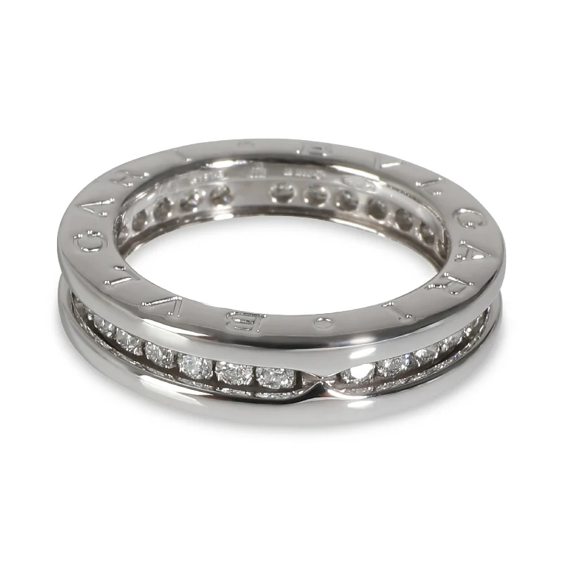 14k engagement rings -BVLGARI B.zero1 Fashion Ring in 18k White Gold 0.45 CTW