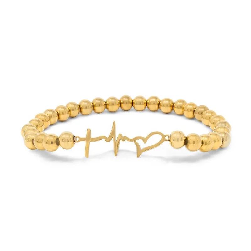 women luxury bracelets -Stainless Steel Faith Hope Love Bracelet Gold Plated