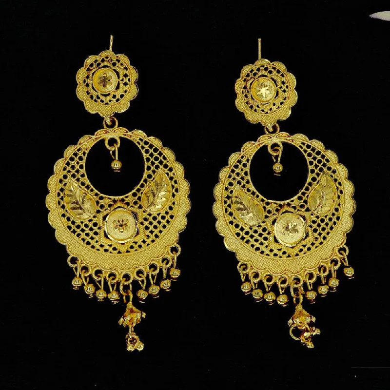 women gemstone stud earrings -Mahavir Gold Plated Dangler Earrings