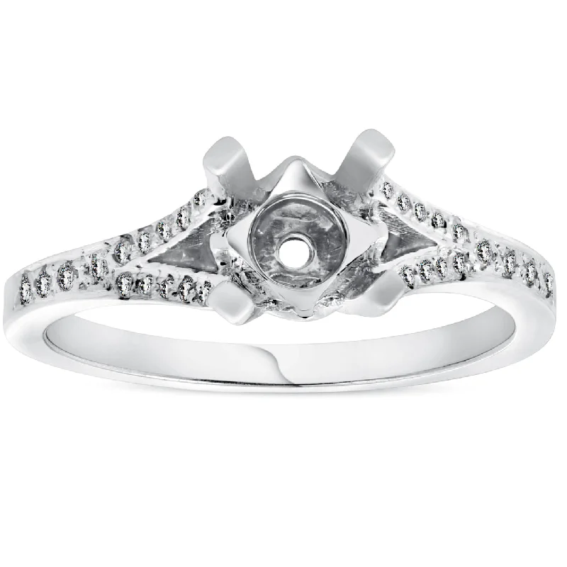 budget-friendly engagement rings -1/5ct Split Shank Diamond Mount Engagement Ring Setting