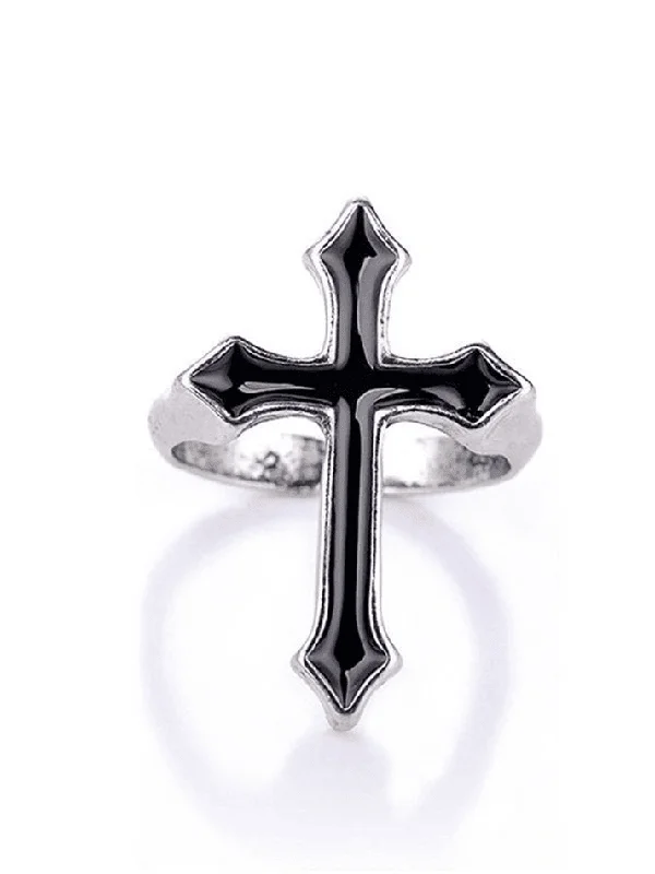 women vintage-style rings -Cross Ring