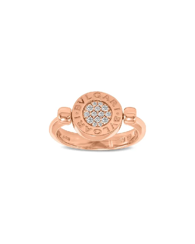 simple gold engagement rings -Bulgari 18K Rose Gold 0.05 ct. tw. Diamond Ring