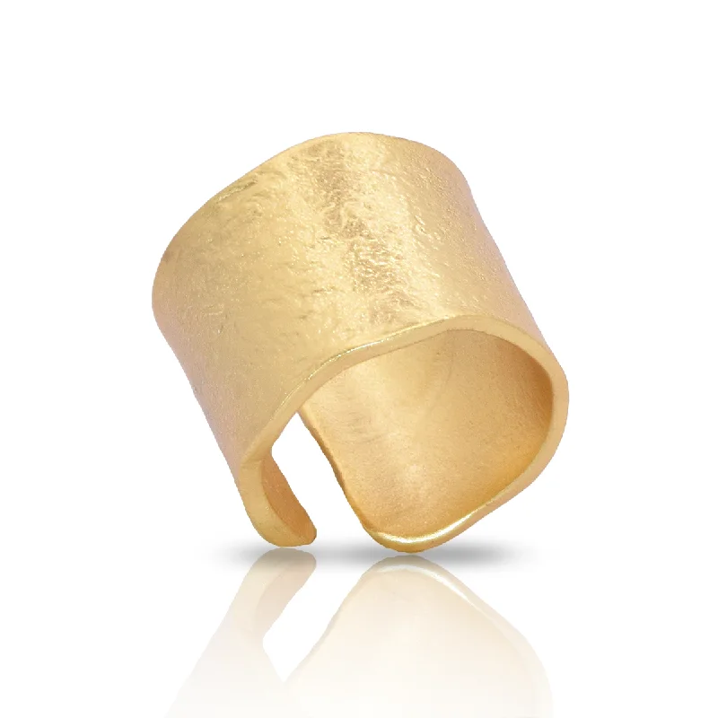 women bold rings -Polished Cigar Band Ring