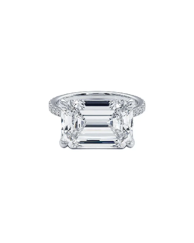 eco-friendly engagement rings -5.59Ctw Gia Certified E-Vvs2 Emerald Cut East To W