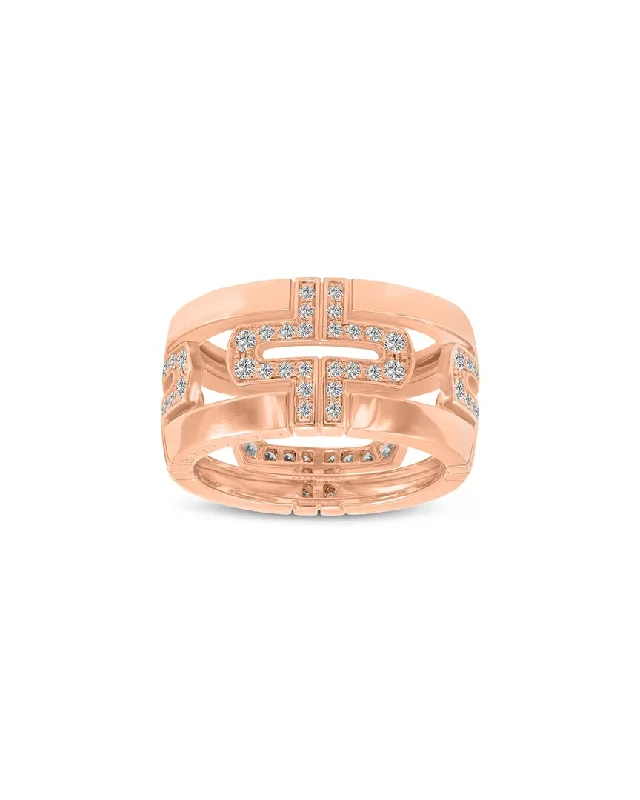 antique diamond engagement rings -Bulgari Parentesi 18K Rose Gold 0.80 ct. tw. Diamond Ring