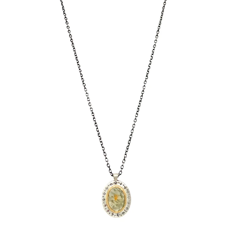 women gold necklaces -Montana Sapphire Two Tone Gold & Silver Necklace - "Chameleon"