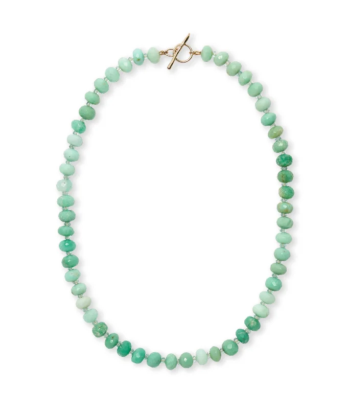 women luxury necklaces -Chrysoprase & Aquamarine 14k Gold Necklace