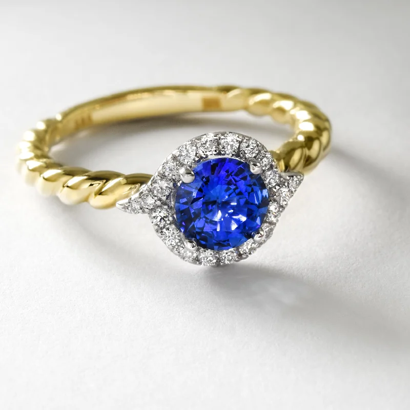 women modern rings -Nautical Sapphire Ring