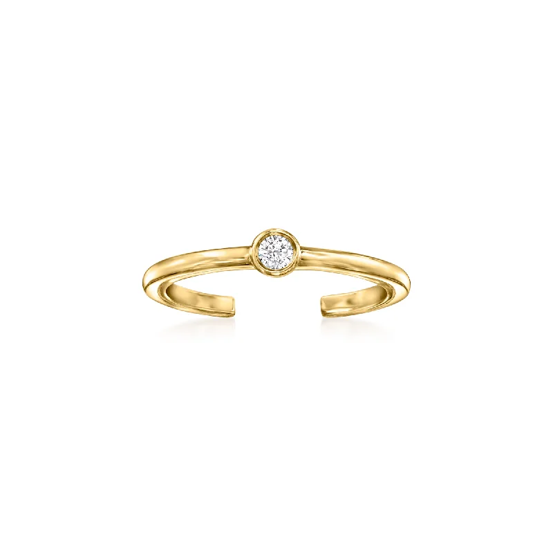 luxury engagement rings -RS Pure by Ross-Simons Diamond-Accented Toe Ring in 14kt Yellow Gold