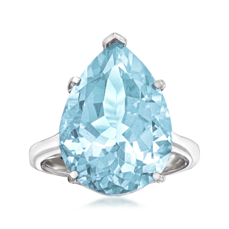 yellow diamond engagement rings -Ross-Simons Sky Blue Topaz Ring in Sterling Silver