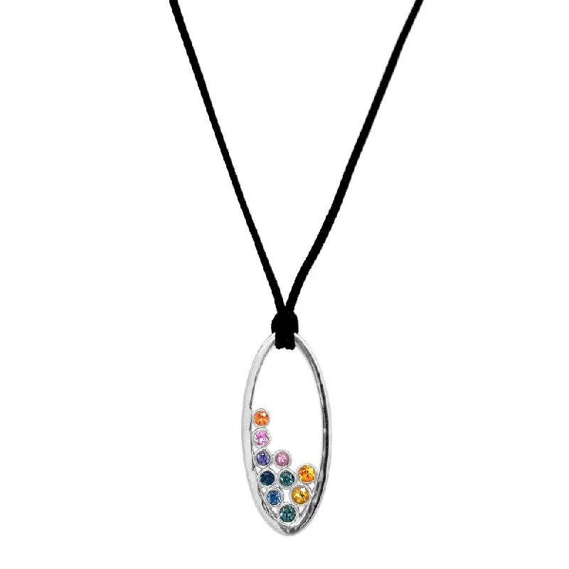 women designer necklaces -Rainbow Montana Sapphire Bubble Necklace - "In Sunlight After Rain"