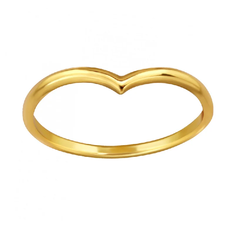 women engagement rings -Plain Gold Wishbone Midi Ring