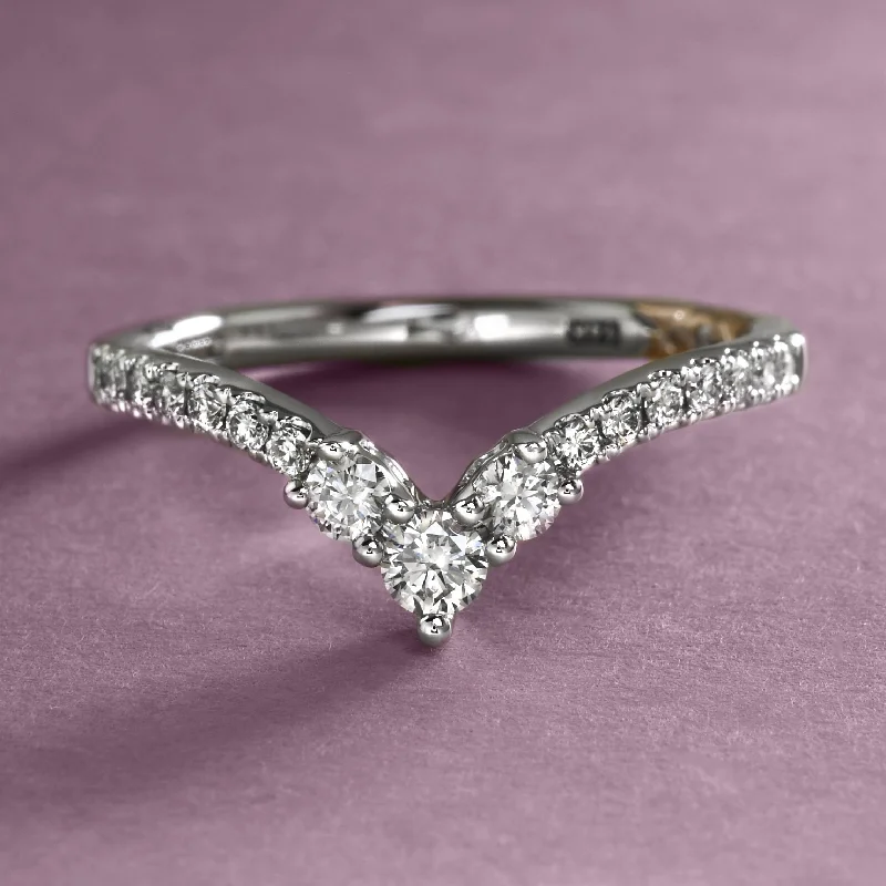 women classic rings -Extra-Sparkly Chevron Band By A.Jaffe