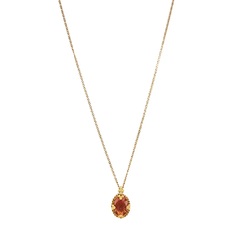 women modern necklaces -One-of-a-Kind Yellow Gold & Peach Tourmaline Necklace - "Luma"