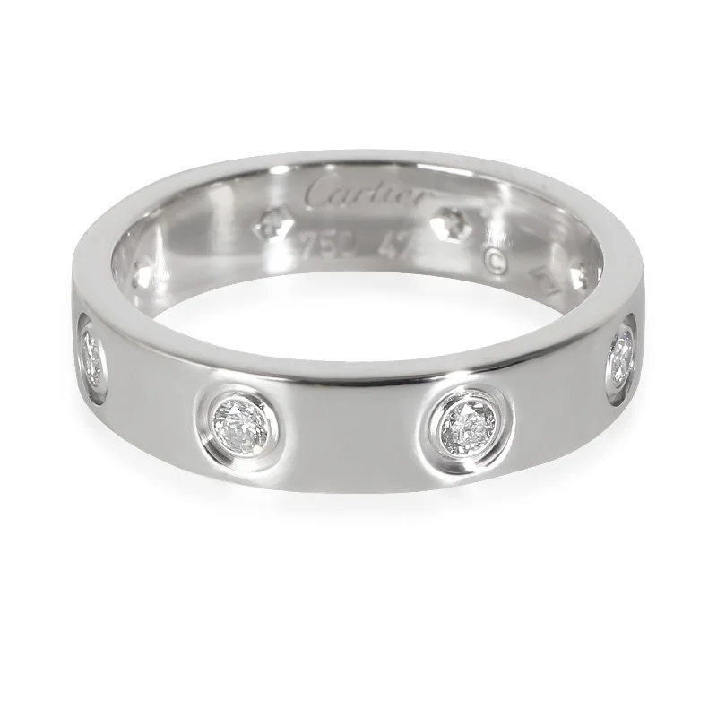 platinum engagement rings -Cartier Love Band in 18k White Gold 0.19 CTW