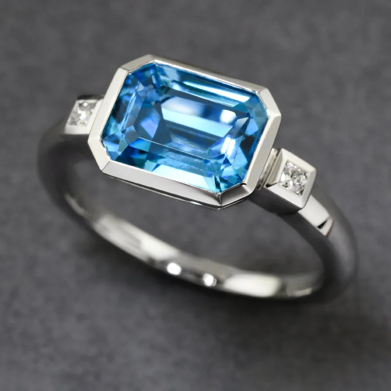 women unique rings -Blue Topaz Dolce Ring