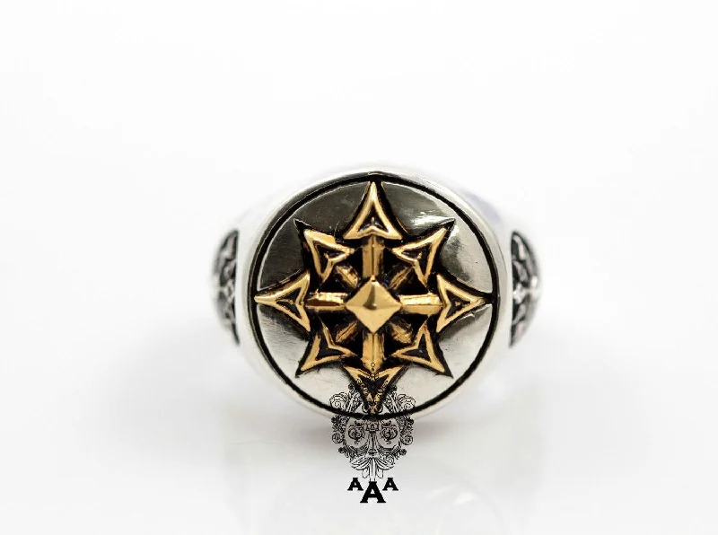 women infinity rings -Sigil of Chaos Ring | Magick Sterling Silver .925 | Chaos Star Jewelry