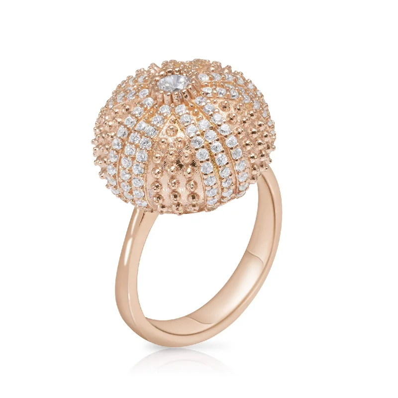 women gemstone eternity rings -Mini Sea Urchin Cocktail Ring - Rose Gold