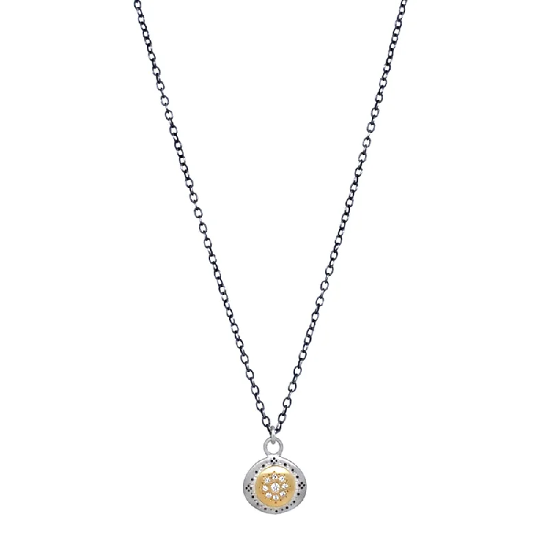 women zodiac necklaces -Diamond Two-Tone Gold & Silver Necklace - "Seeds of Harmony"