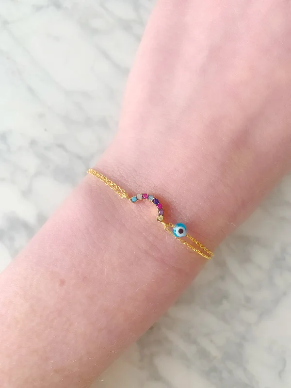 women crystal bangles -Mini Rainbow Bracelet