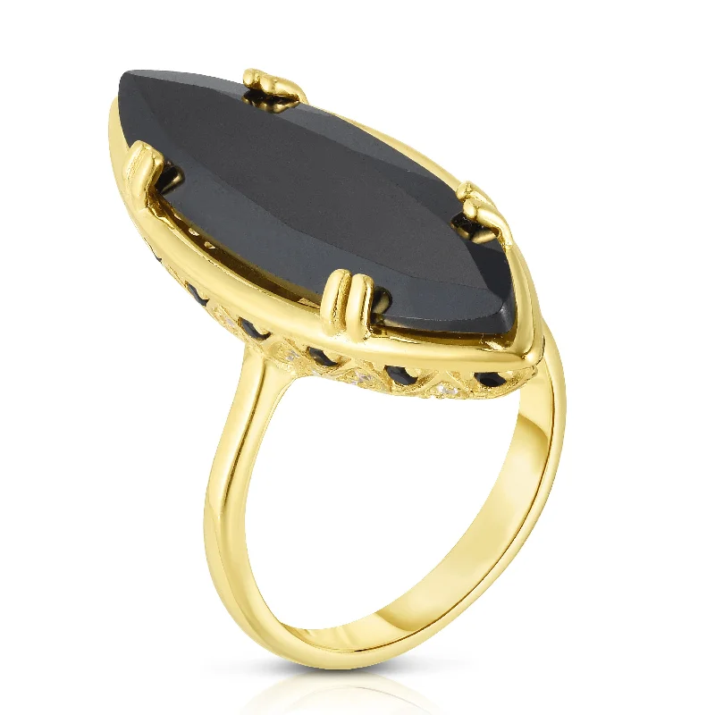 women unique rings -Bash Marquise Cocktail Ring - Gold