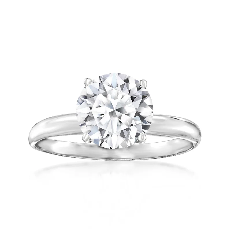 affordable engagement rings -Ross-Simons Lab-Grown Diamond Solitaire Ring in 14kt White Gold