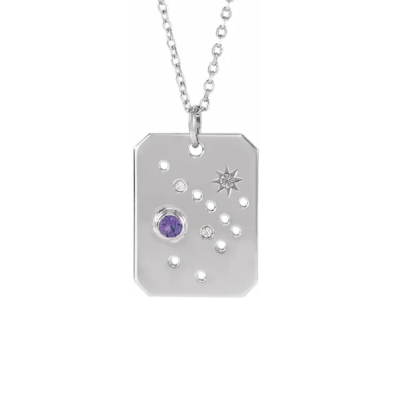 women diamond necklaces -Zodiac Sterling Silver Pendant Necklace - "Sagittarius"