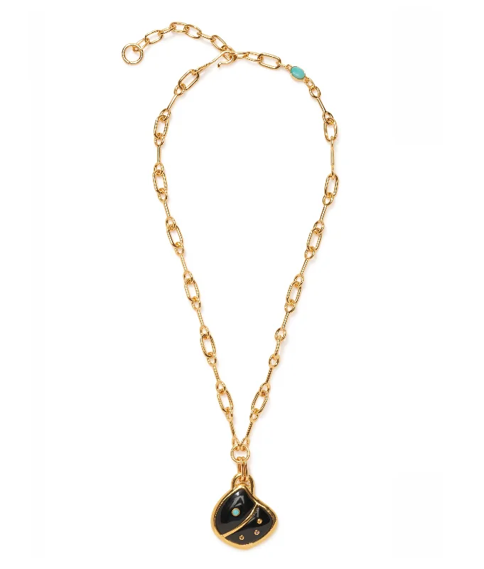 women diamond studded necklaces -Agate Shell Pendant Necklace