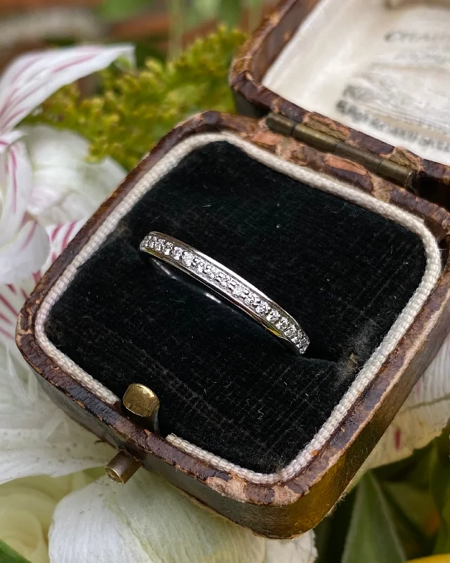 women stackable gemstone rings -Brilliant Cut Diamond Half Eternity Wedding Ring 0.18ct 18ct White Gold