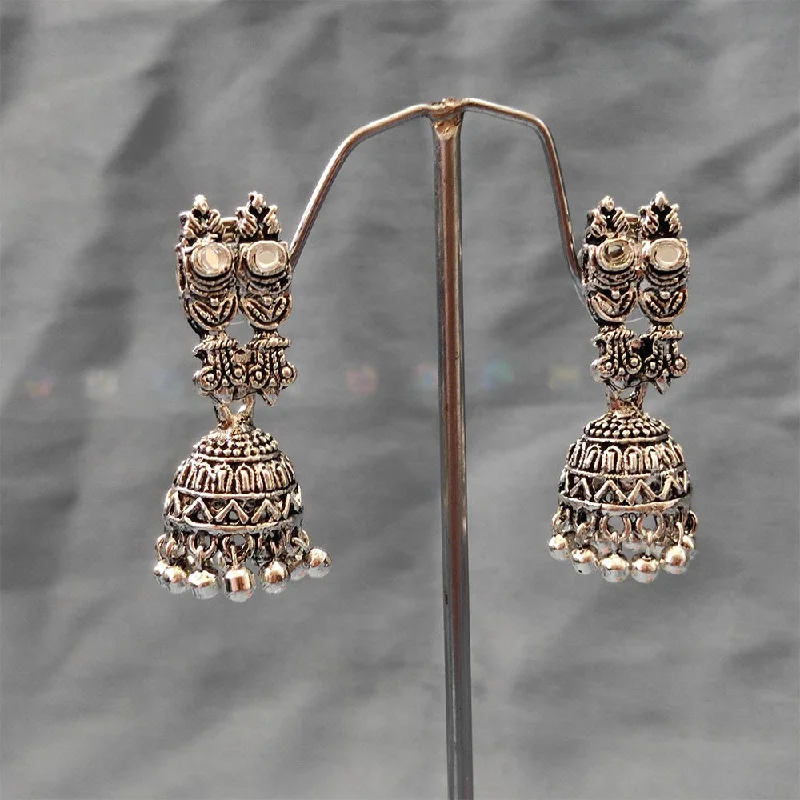 women luxury earrings -Bhavi Jewels Oxidised  Plated Jhumki Earrings