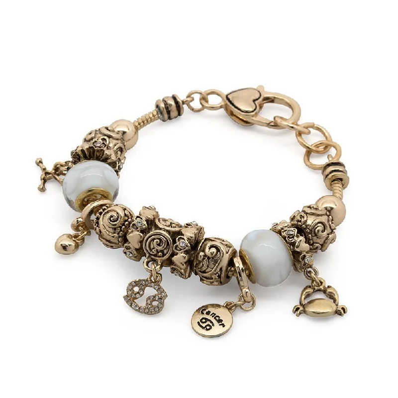 women wire bracelets -Charm Bracelet Zodiac 2 - Cancer