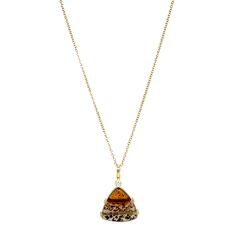 women rhinestone necklaces -One-of-a-Kind Montana Agate & Diamond Necklace - "River Bank"