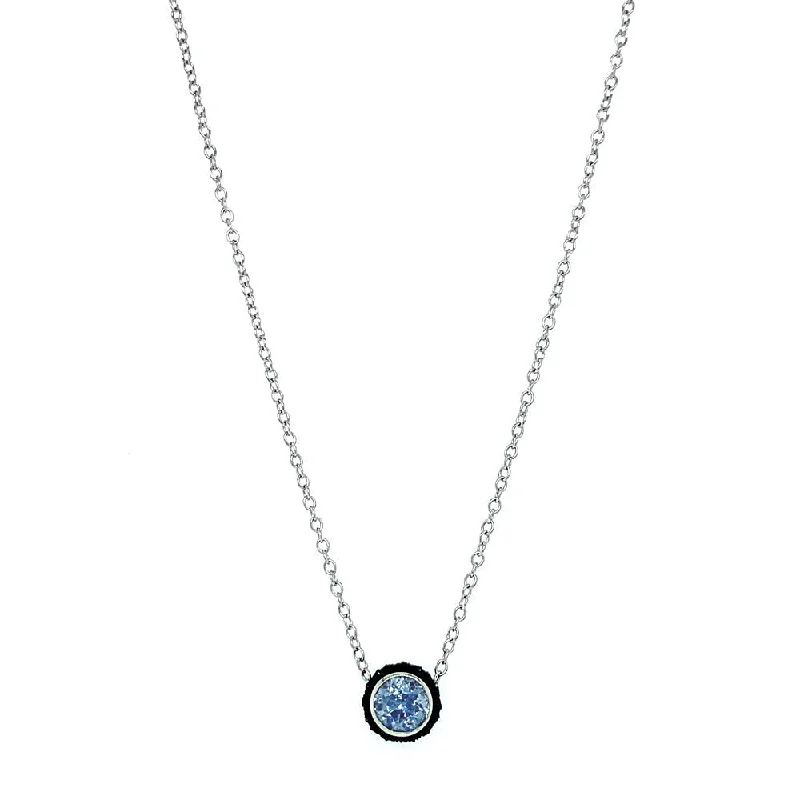 women classic gold necklaces -Slate Blue Montana Sapphire Necklace - "Chroma"