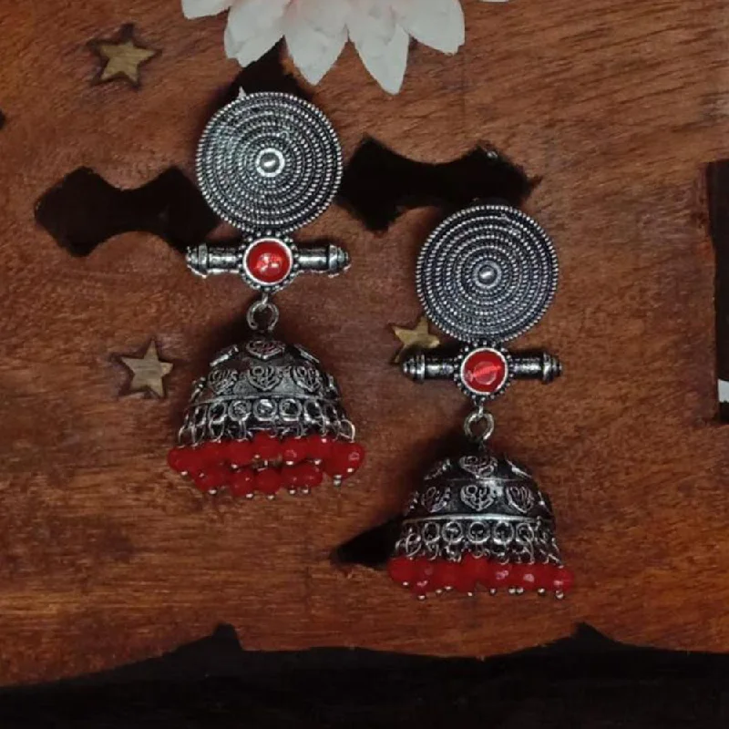 women personalized earrings -Anjali Jewellery Oxidised Plated Jhumki Earrings