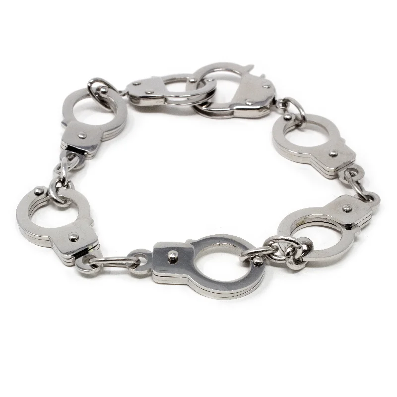 women custom charm bracelets -Stainless Steel Multi Handcuff Bracelet