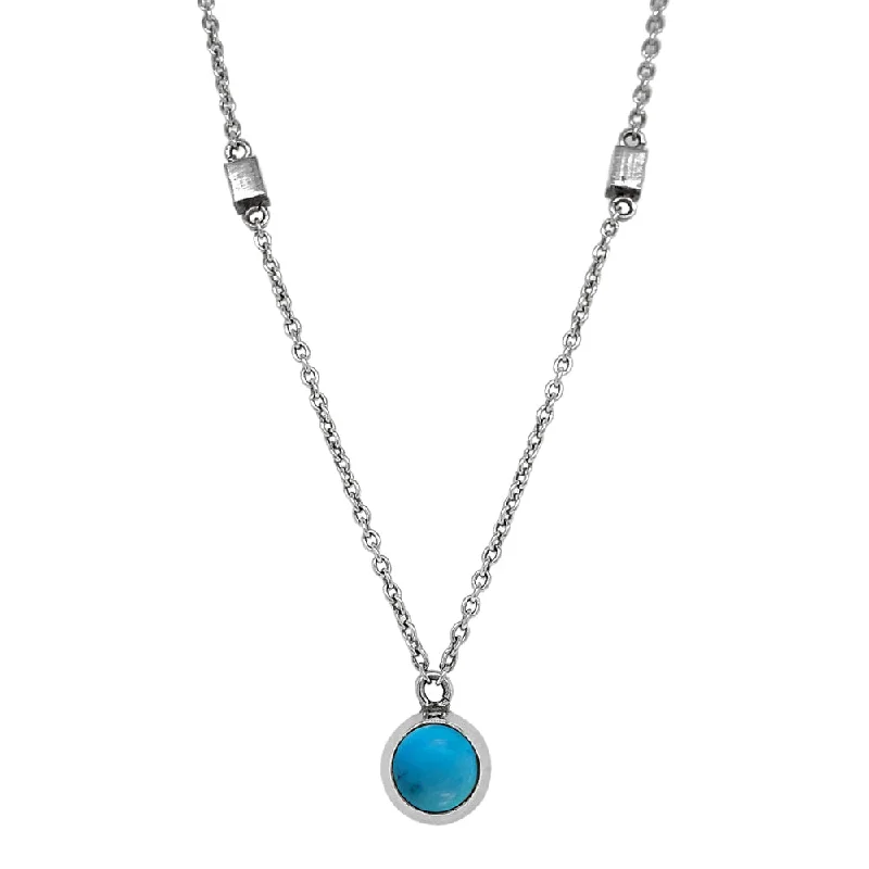 women artistic pendant necklaces -Sterling Silver Turquoise Necklace - "Sky Drop"